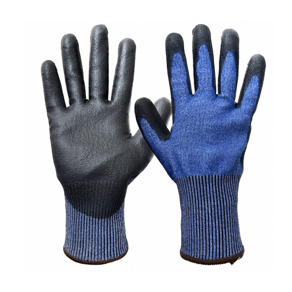 15PU-D//15G CUT-D Glove with Polyurethane Coated Flat Grip on Palm & Fingers-Touchscreen,ESD