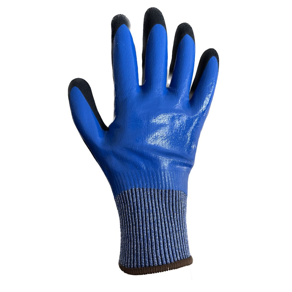 15NSF-D//15G CUT-D Glove with Double-Dipped Nitrile Coated Sandy Grip on Full Hand