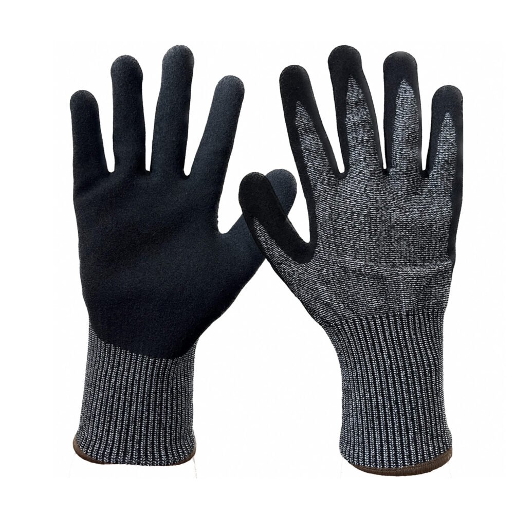 15NS-F//15G CUT-F Glove with Nitrile Coated Sandy Grip on Palm & Fingers