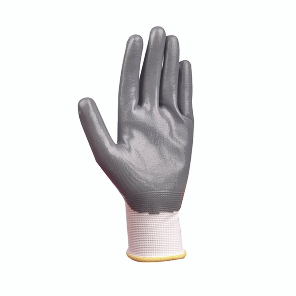 158 N51//13G Polyester Glove with Nitrile Coated Smooth Grip on Palm & Fingers