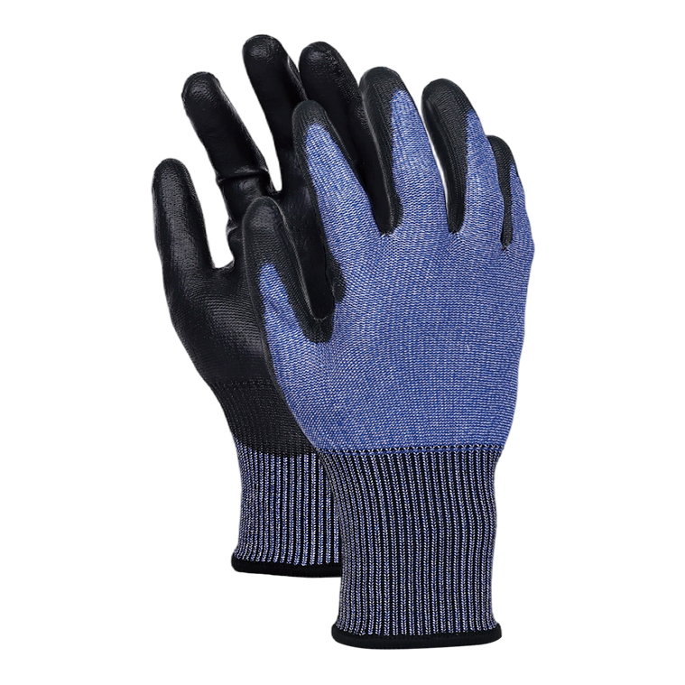 15PU-D//15G CUT-D Glove with Polyurethane Coated Flat Grip on Palm & Fingers-Touchscreen,ESD