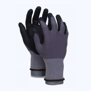 BF11-ESD//Anti-Static 15G Nylon/Spandex/Carbon Glove with Nitrile Coated MicroFoam Grip on Palm & Fingers - Touchscreen