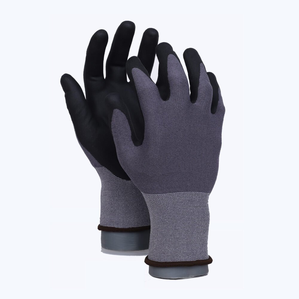 BF11-ESD//Anti-Static 15G Nylon/Spandex/Carbon Glove with Nitrile Coated MicroFoam Grip on Palm & Fingers - Touchscreen