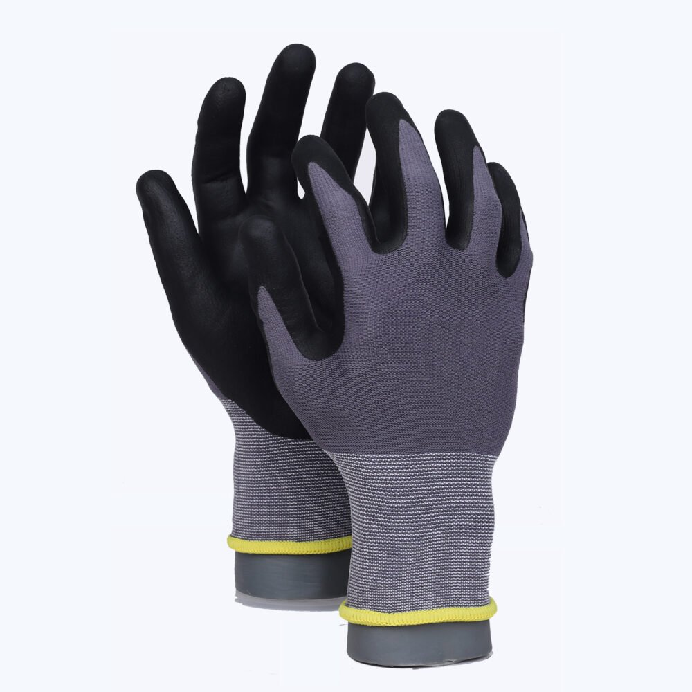 BF11// 15G Nylon&Spandex Glove with Nitrile Coated MicroFoam Grip on Palm & Fingers - Touchscreen