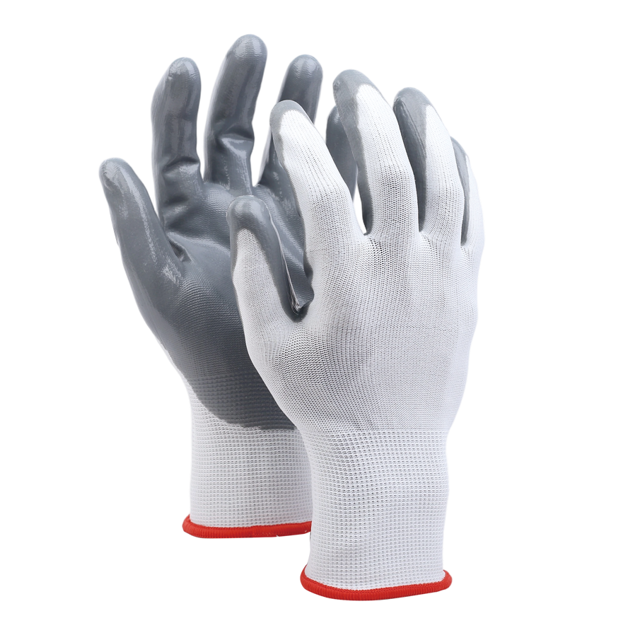 N51 N51//13G Polyester Glove with Nitrile Coated Smooth Grip on Palm & Fingers