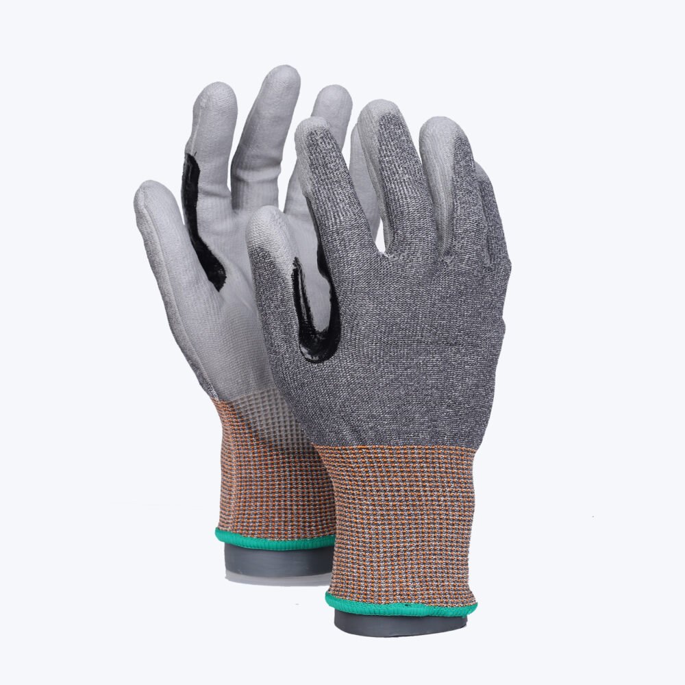 13PU-F//13G CUT-F Glove with Polyurethane Coated Flat Grip on Palm & Fingers