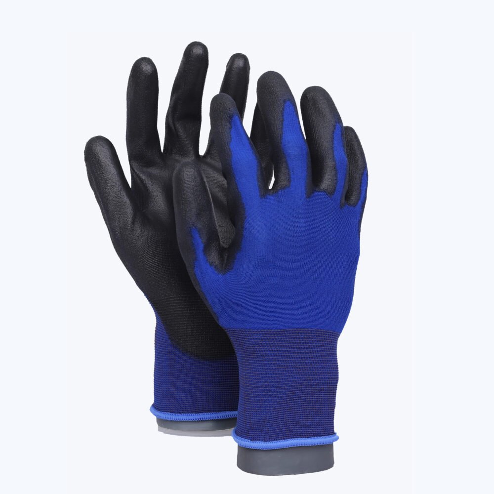 18PU//18G Nylon Glove with Polyurethane Coated Flat Grip on Palm & Fingers