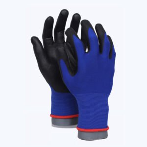 BF11-Royal Blue// 15G Nylon&Spandex Glove with Nitrile Coated MicroFoam Grip on Palm & Fingers