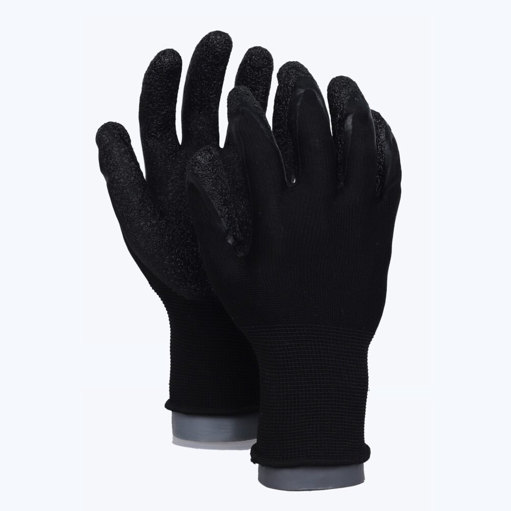 LK51-B/B // 13G Polyester Glove with Latex Coated Crinkle Grip on Palm&Fingers