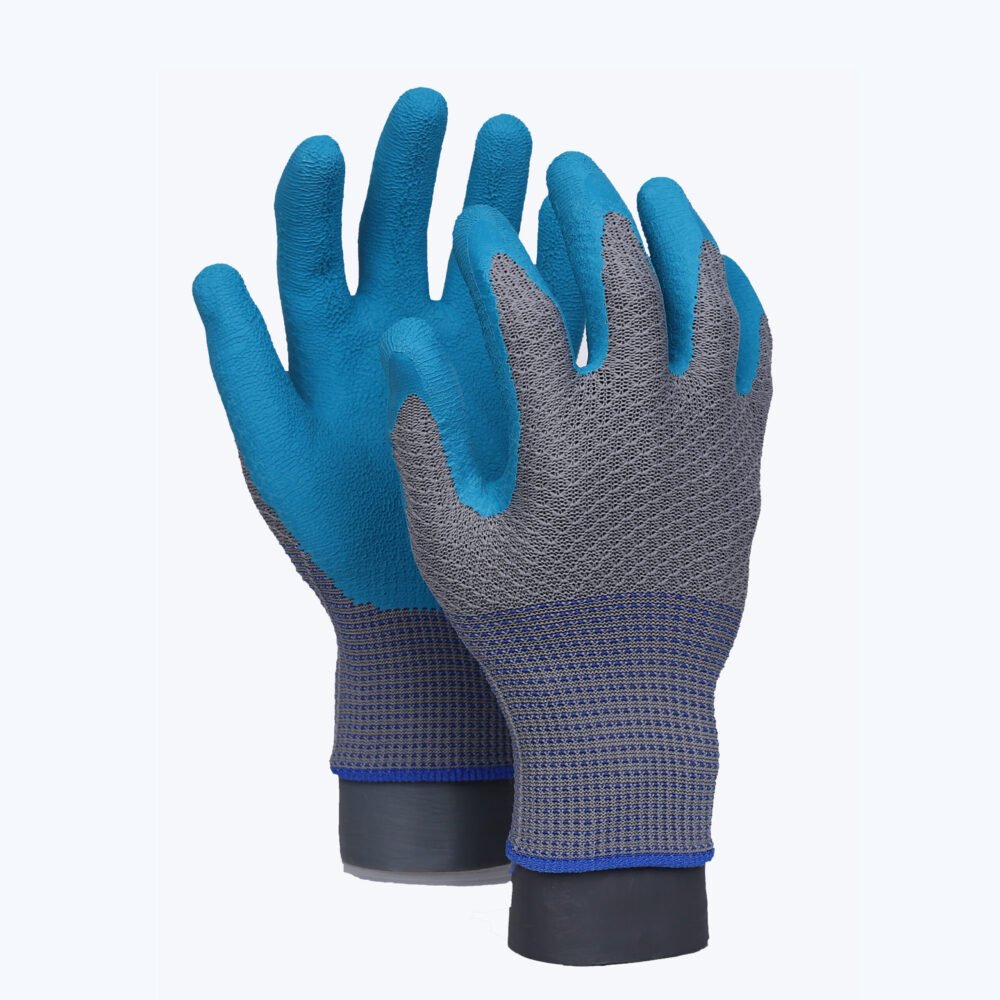 LK51-Bee // 13G Polyester Glove with Latex Coated Crinkle Grip on Palm&Fingers