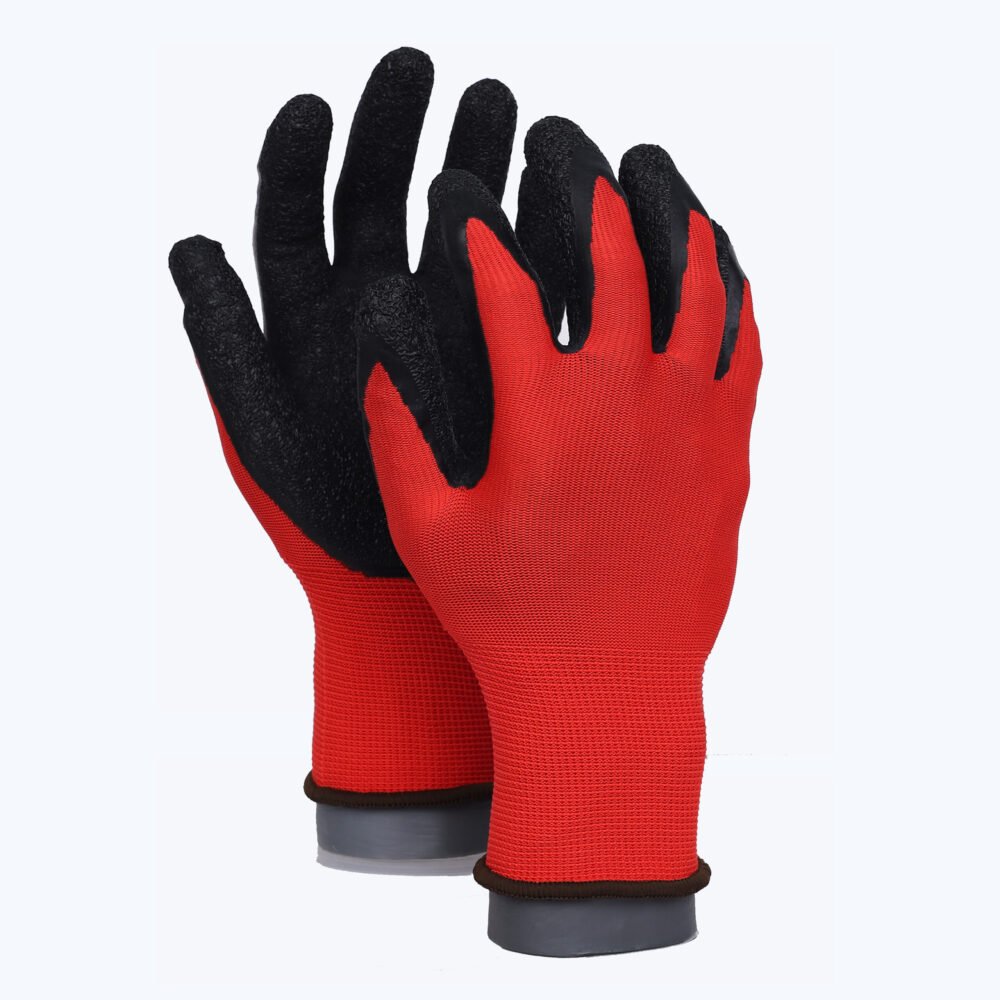 LK51-R/B // 13G Polyester Glove with Latex Coated Crinkle Grip on Palm&Fingers