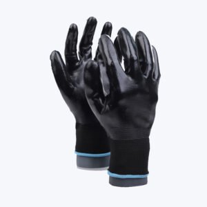N54//13G Polyester Glove with Nitrile Coated Smooth Grip on Full Hand