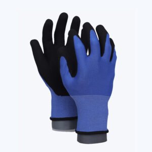 NS51-Blue//13G Polyester Glove with Nitrile Coated Sandy Grip on Palm & Fingers