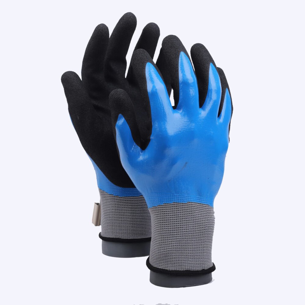 NS54 //13G Polyester Glove with Nitrile Coated Sandy Grip on Full Hand